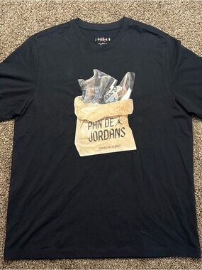 Jordan Black Tee with Tan Paper Bag and Sneaker Print Philippines Exclusive